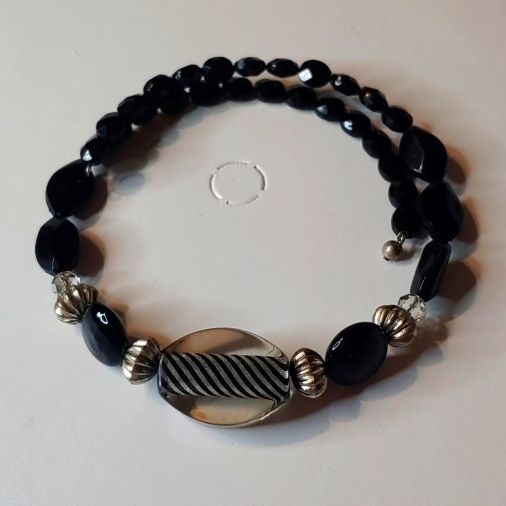 Black beaded necklace
